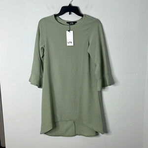 Long Tall Sally Green Bell Sleeve Tunic Mini Dress NWT